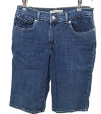 Levi's Bermuda Shorts Womens 27 Blue Denim Mid Rise Casual Stretch Cowgirl Y2k