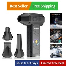 Compressed Air Duster, 180000RPM Electric Air Duster, Rechargeable Cordless A...
