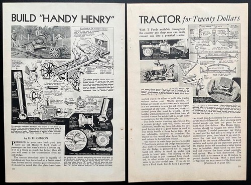 Farm Tractor 1932 HowTo Build PLANS from auto parts Ford Model T & Chevy