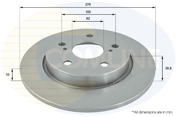 2 PCS COMLINE ADC01146 Brake Disc