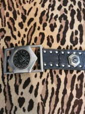 Rare Vintage men's Versace Black Leather Studded Belt Size 48