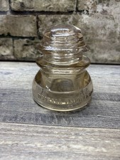 1920's Whitall Tatum Co. No. 1 Clear Yellowish/pink Glass Insulator Made in USA