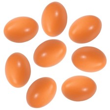 Lifelike Wooden Dummy Eggs Set of 8 - Perfect for Crafts and Poultry Nurturing