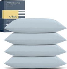 100 Egyptian Cotton Pillow Cases Queen Size Set of 4 - Luxury 1500 Series Queen