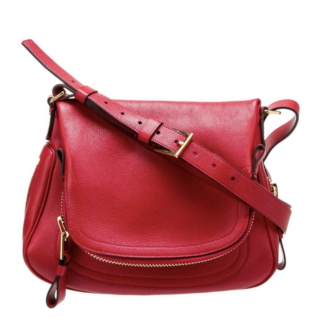 Tom Ford Solid Red Leather Shoulder Crossbody Bag - image 1