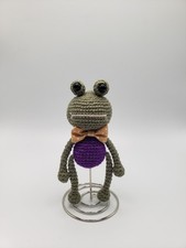 5" Happy Baby Frog Hand Made Amigurumi Crochet Stuffed Toy Valentine's Day Gift