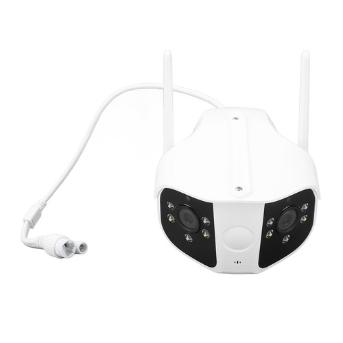 EU Plug Dual Lens Security Camera 1080P HD 165° Wide Angle Two Way Talk Wire NEW - Afbeelding 10 van 12