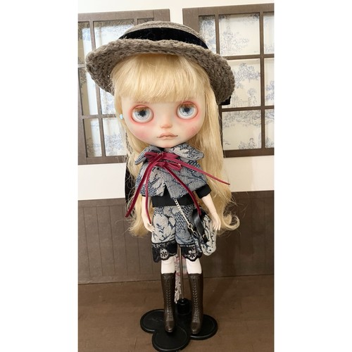 Blythe Gobelin Short Cape Pants Set Blue Grey Classic Doll Outfit Now