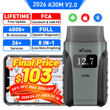 2026 XTOOL A30M V2.0 Bluetooth Full System Di...