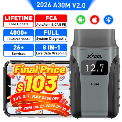 2026 XTOOL A30M V2.0 Bluetooth Full System Diagnostic Tool Bidirectional Scanner