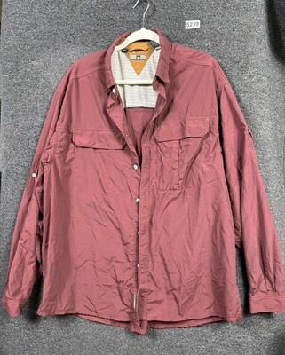 Chemise REI homme XL marron rayée manches courtes boutonnée ... - eBay