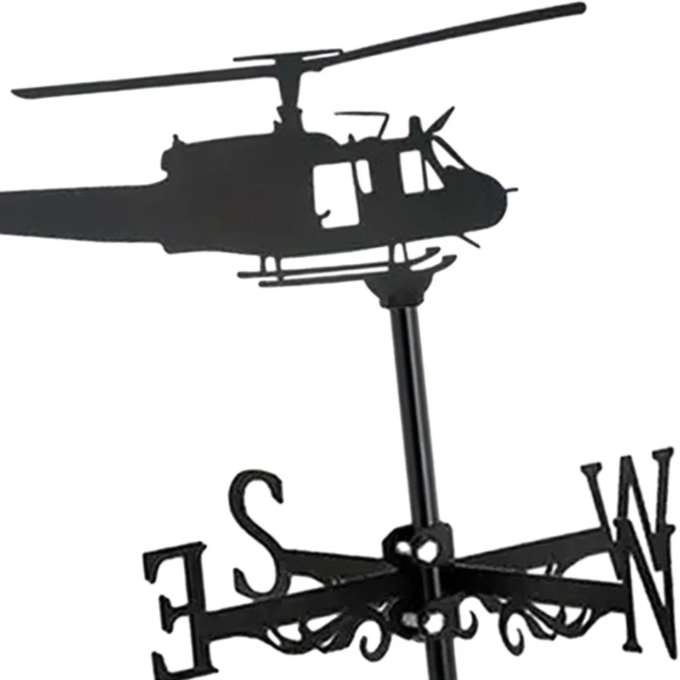 Helicopter Figurine Weather Vane Ornament Weather Vane Decorative Direction - Image 3 of 4