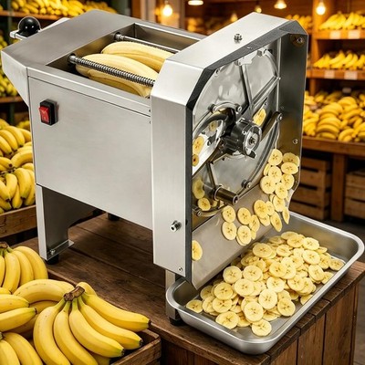 Electric Banana Slicing Machine Vegetables Fruit Slicer Cucumber Cutting Machine