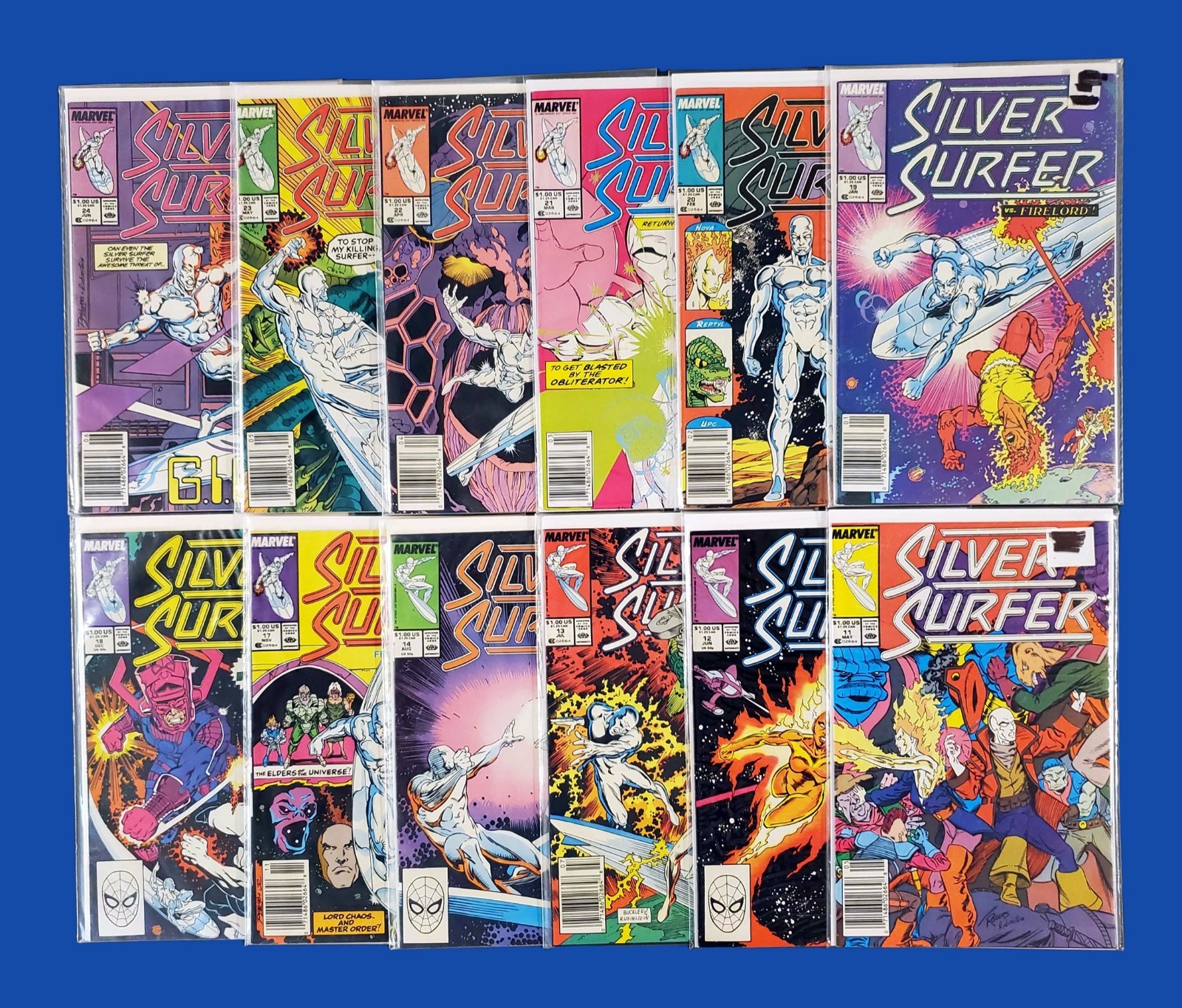 Silver Surfer 12 Comic Book Lot (1988-1989) FREE Shipping FN to VF Condition