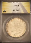 1891 MORGAN SILVER DOLLAR ** ANACS AU-58 **  PROBLEM FREE COIN  (7686)