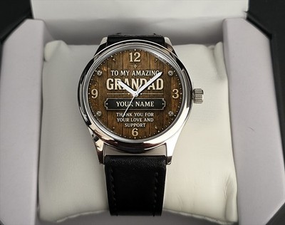 Amazing Grandad Personalised Watch Gift From Family 38mm Dial Boxed