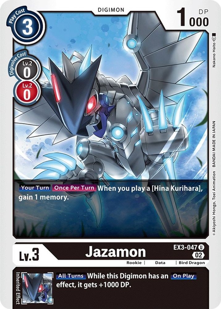 2022 Digimon Card Game: EX-03 - Jazamon (#EX3-047 U, Uncommon, Lightly Played LP