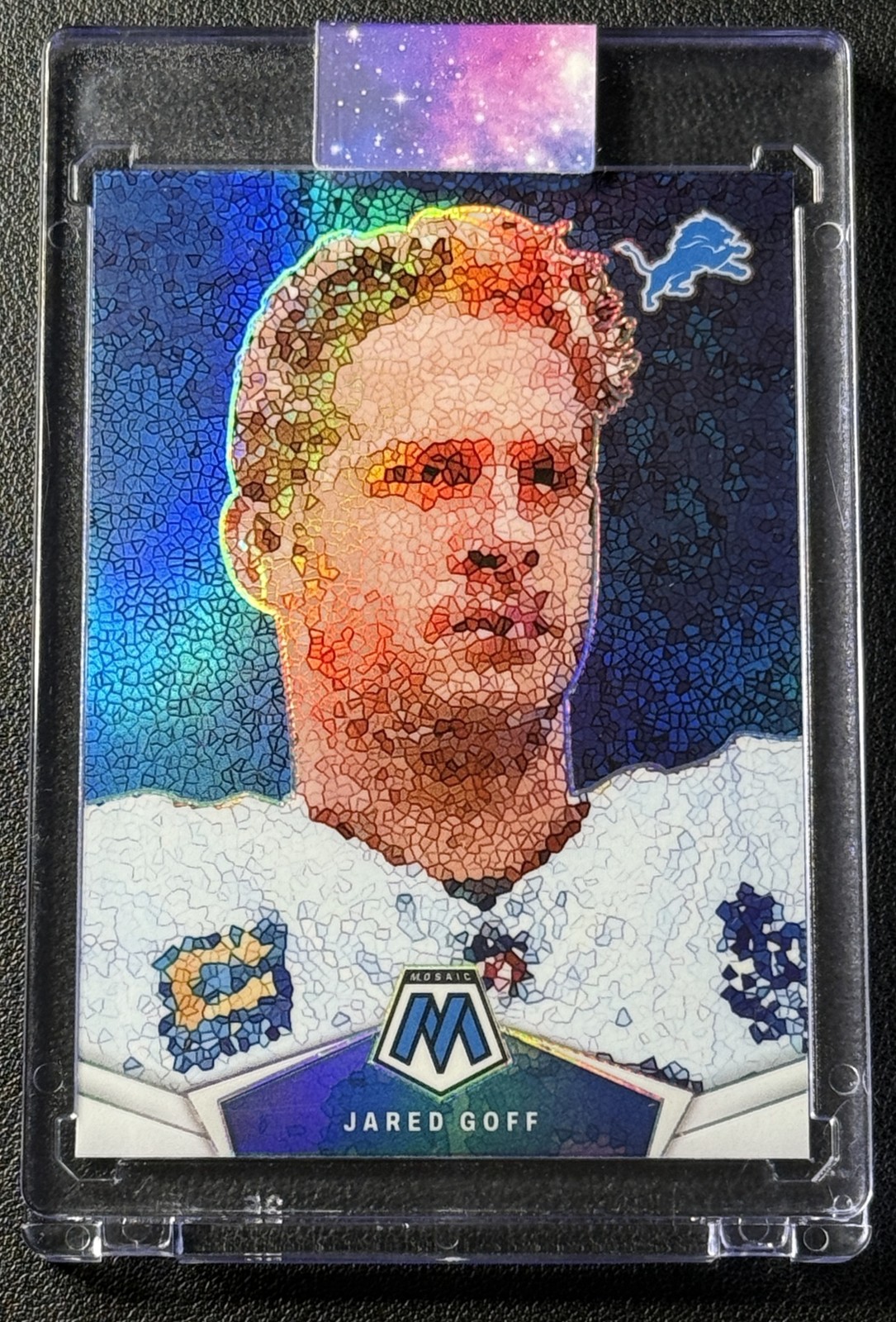 JARED GOFF 2024 PANINI MOSAIC #MM-JGF MICRO MOSAIC PRIZM SP CASE HIT LIONS