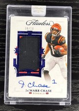2021 Panini Flawless Ja’Marr Chase Sapphire Rookie Patch Auto /10 Sealed