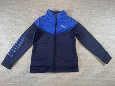 PUMA YOUTH Zip Up Lightweight Track Jacket SIZE 7 Navy Blue