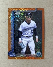 2025 Topps Pro Debut Chrome Baseball Max Clark Orange Speckle Rookie Card #d /25
