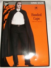 Halloween Costume Adult Black Hooded Cape Dracula Vampire Theater One Size