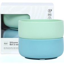 2Pcs Baby Silicone Suction Food Bowls, Soft BPA Free Feeding Bowls for Toddlers