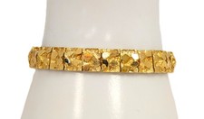 14K Gold Nugget Bracelet, 7''long X 3/8''Wide