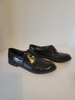 Marc Fisher Women's Black Patent Leather Look Brogue Wingtip Oxfords Flats US