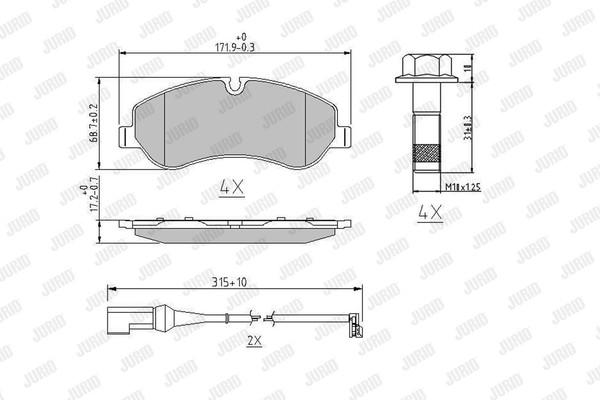 Bremsbelagsatz Scheibenbremse Jurid 573690J FüR Transit Ford Schachtel V363 FCD-image
