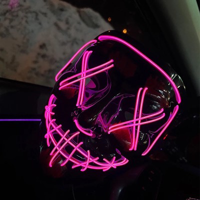 Leuchtende Neon-LED-Spülmaske Kostümaccessoire Halloween Party Masken