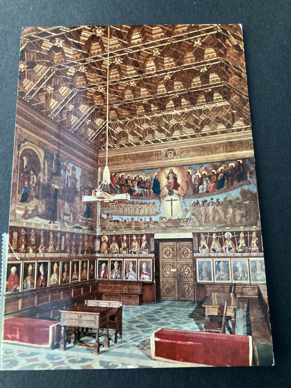 CONTINENTAL SIZE POSTCARD THE CAPITULARY ROOM OF THE CATHEDRAL AT TOLEDO SPAIN