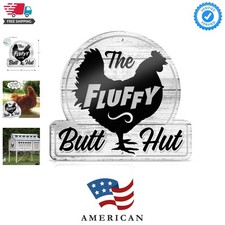 Fluffy Butt Hut Chicken Coop Sign - Funny Hen Decor for Yard or Barn - 12" x ...