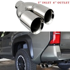 5 To Dual 6 Diesel Exhaust Pipe Tip Stainless Steel Polished For Toyota Tacoma