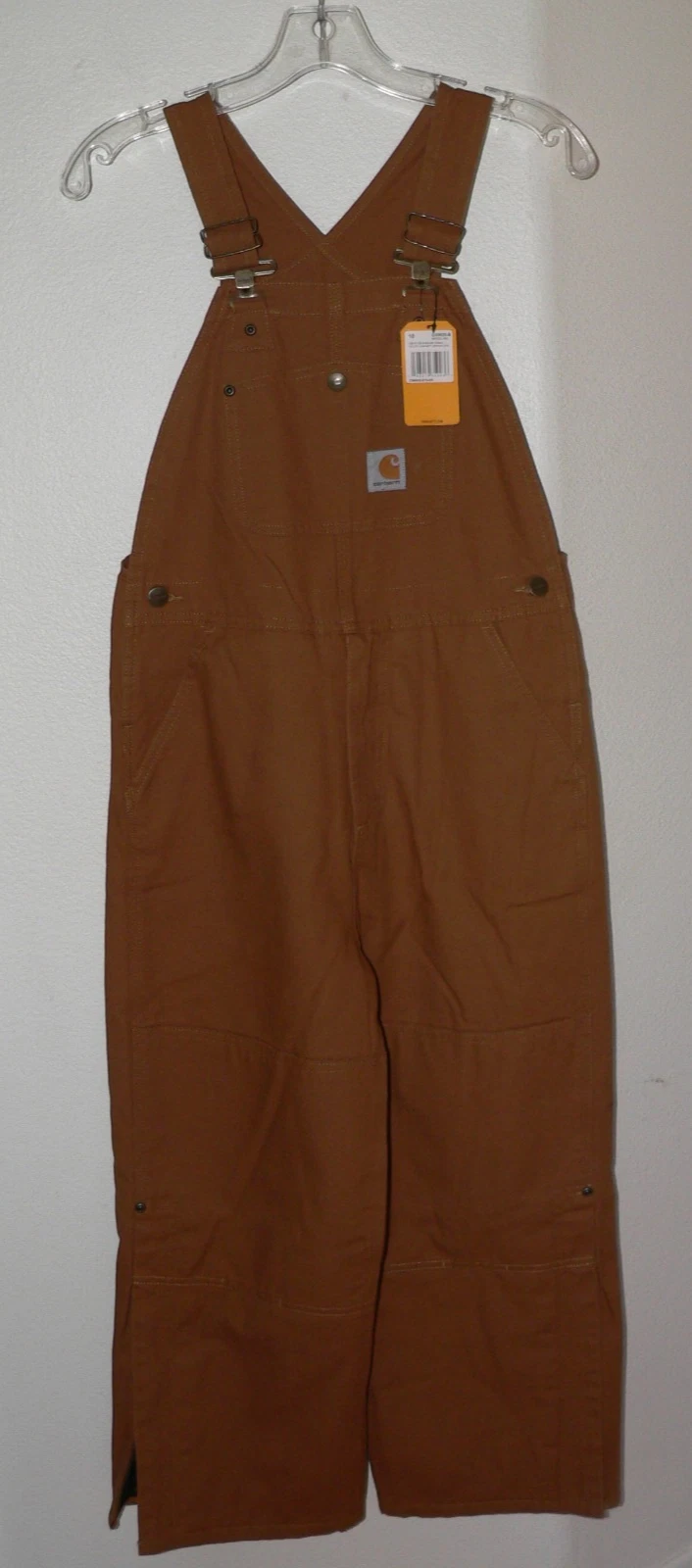 Carhartt Insulated Canvas Bib Overalls Youth Size 10 Double Knee Western Cowboy