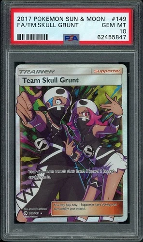 Pokemon - 2017 Sun & Moon - Full Art - TEAM SKULL GRUNT #149 GEM MINT PSA 10