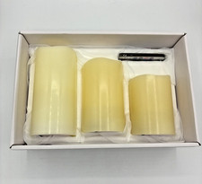 New Flameless LED Wax Pillar Candles Set of 3 Remote Control