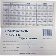 Checkbook Registers, 2027-2028-2029 Calendars...