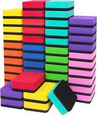48 Pack Mini Dry Erase Whiteboard Erasers Magnetic Classroom White Board Erasers