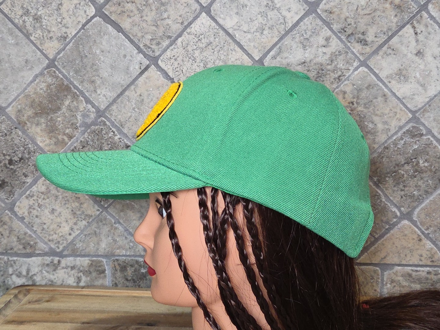 Smiley Patch Trucker Hat Cap Green Adjustable Hoo… - image 5