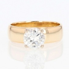 1.24ct Round Cut Diamond Solitaire Engagement Ring 14k Yellow Gold Size 5.5
