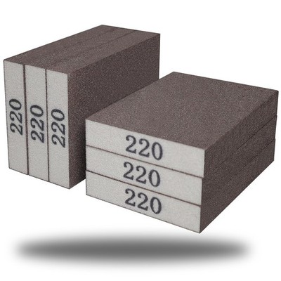 6 Pack 220 Grit Superfine Sanding Sponge, Washable, Reusable, Wood, Metal, Pot