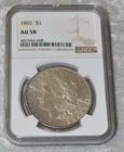1892 P MORGAN 90% SILVER $1 DOLLAR NGC CERTIFIED AU 58 AU58 PHILADELPHIA US MINT