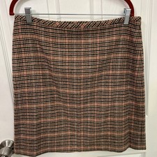 TALBOTS Wool-Blend Plaid Skirt Sz 12P
