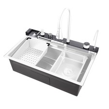 30'' x 18'' Drop In Stainless Steel Kitchen Sink, Top Mounted Deep Sink Single