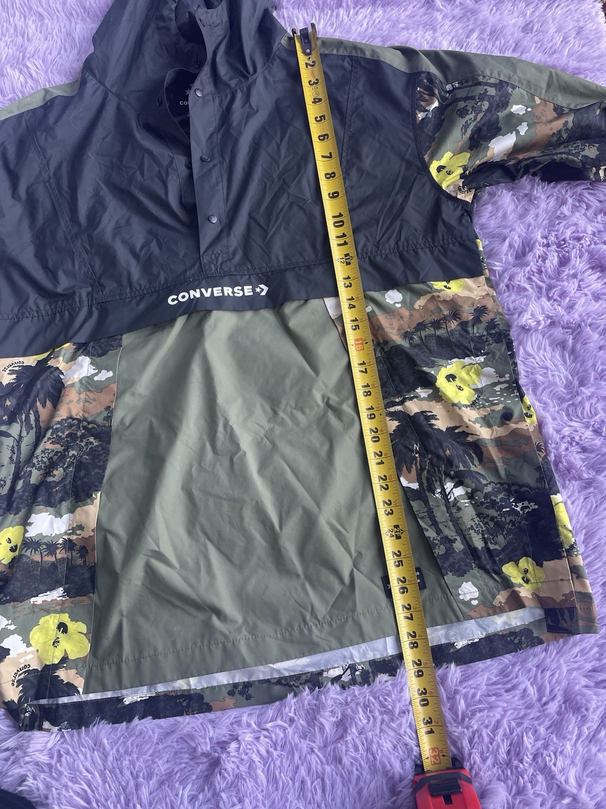 Men’s Converse Lightweight Pullover Jacket Floral… - image 12