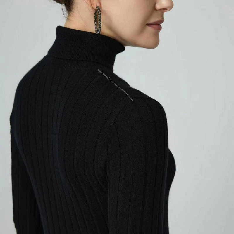 Suéter de punto de cachemir manga larga de invierno para mujer Brunello Cucinelli Foto 2 de 4