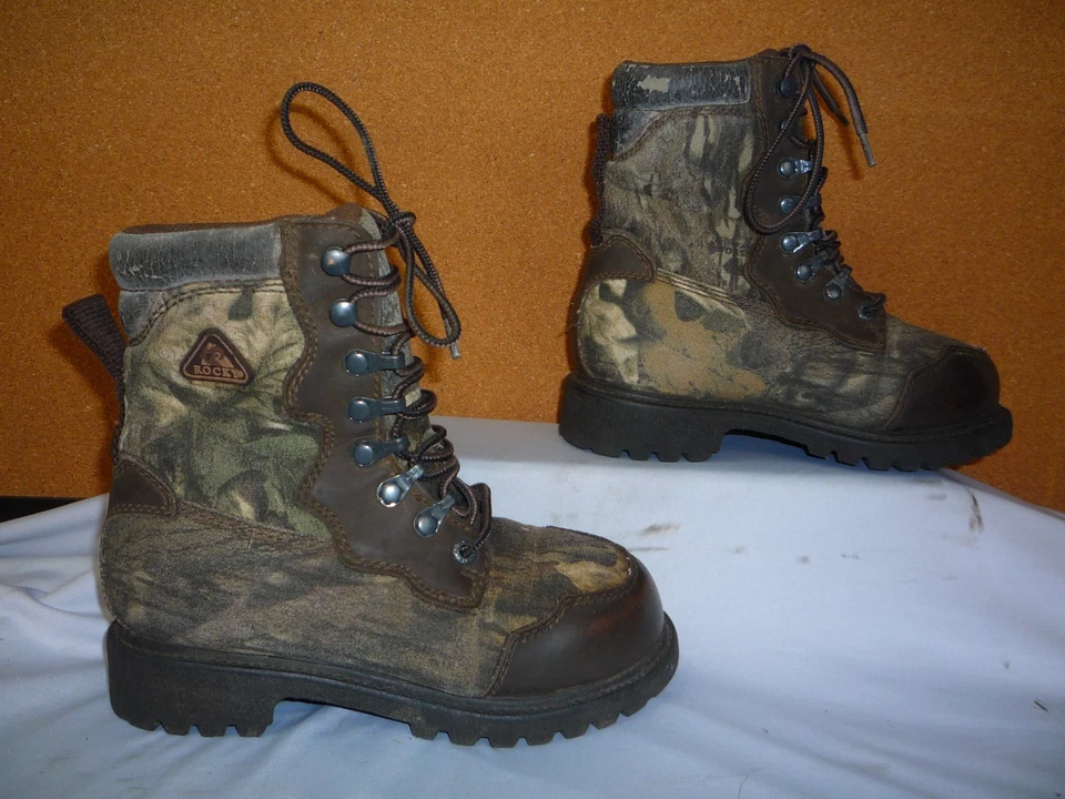 Botas Rocky Gear Juveniles Talla 13 Marrón Camuflaje Aislado Con Cordones Foto 2 de 4