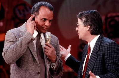Harry Belafonte Frank Elstner ZDF show Wetten dass am Kiel Germany Old Photo 1