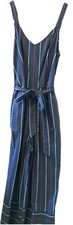 Universal Thread Wide Leg Striped Sleeveless Jumpsuit Blue Size XS Nautical